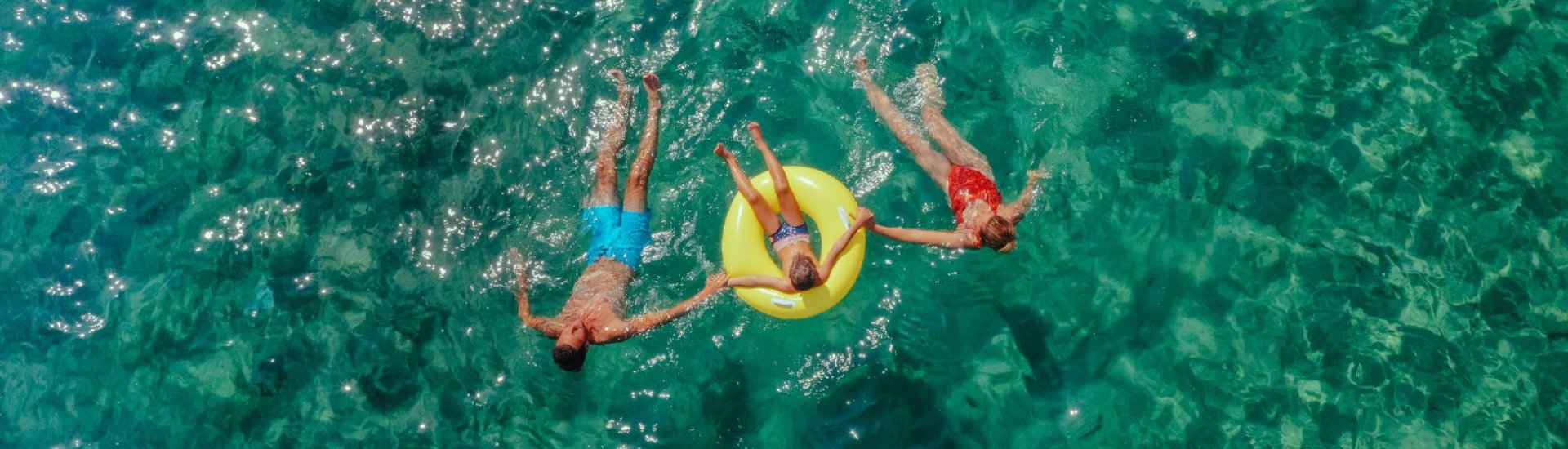 Family in the sea