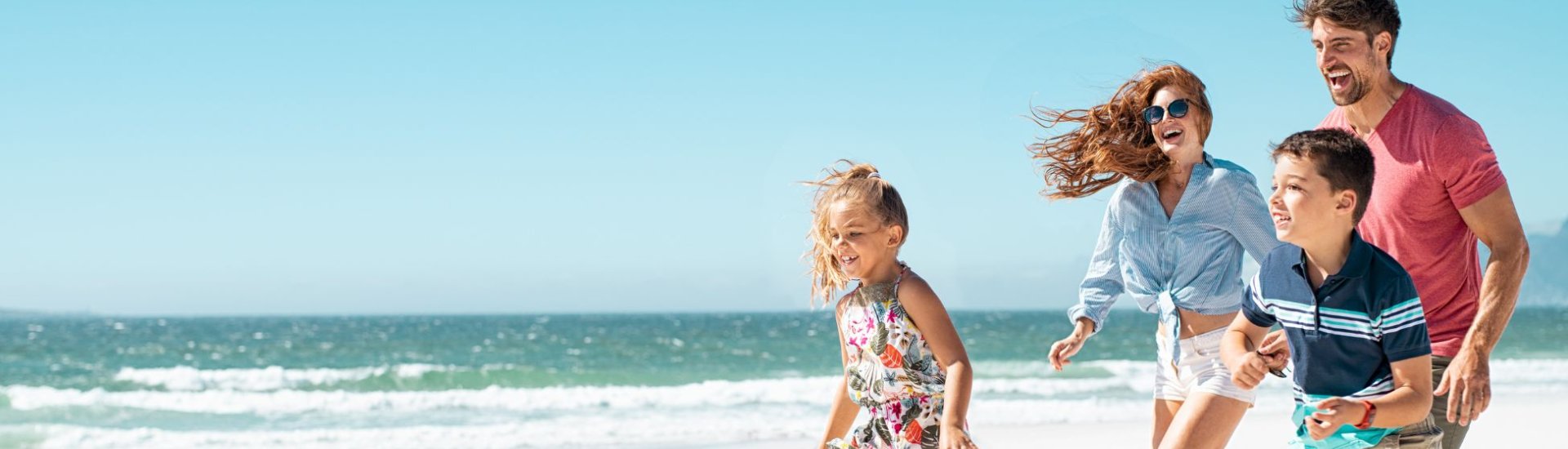 Family holiday in the Indian Ocean with children on a tropical beach