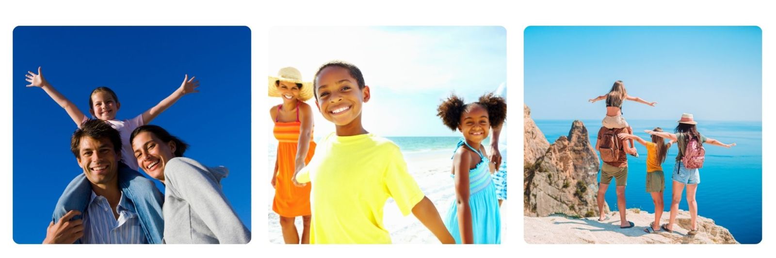 Families on holiday together