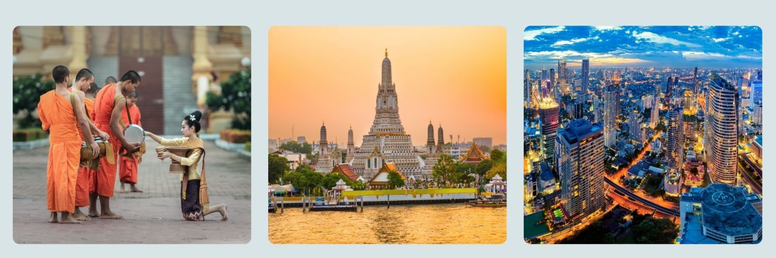 photos of Thai monks in street, Bangkok 