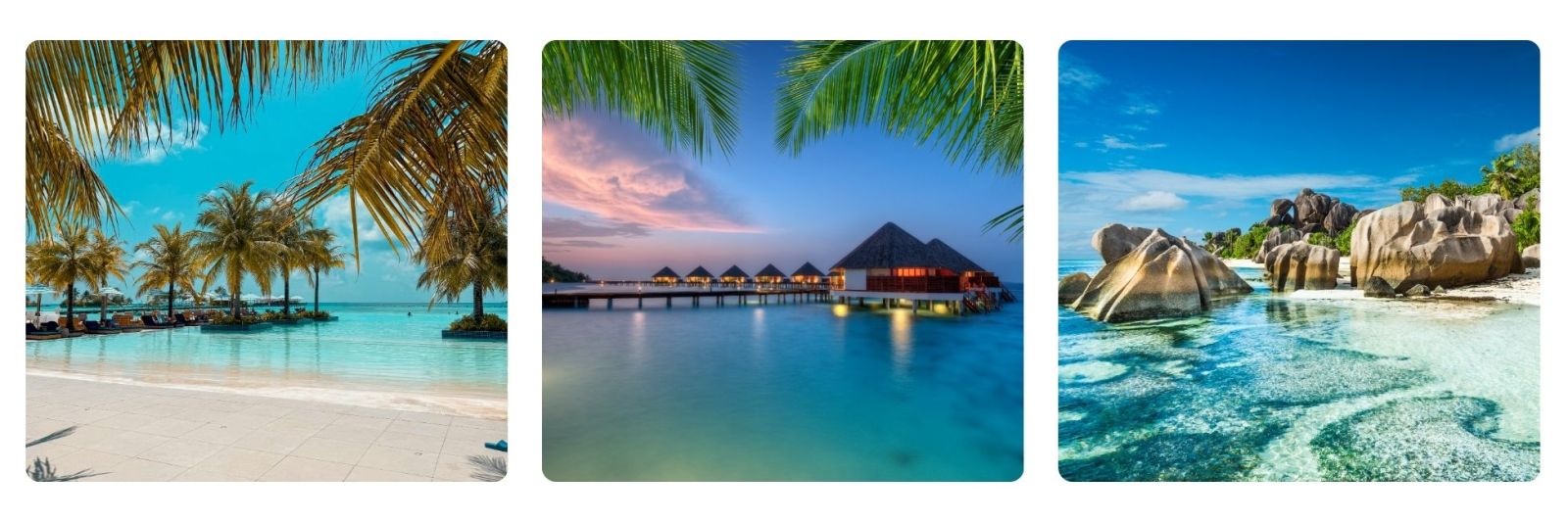 phot of beaches in Mauritius, Maldives and Indian Ocean