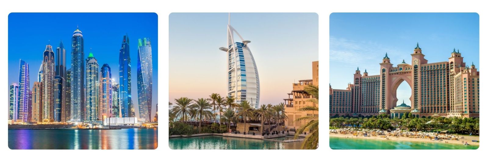 photos of dubai marina, burj khalifa and the Atlantis, Palm