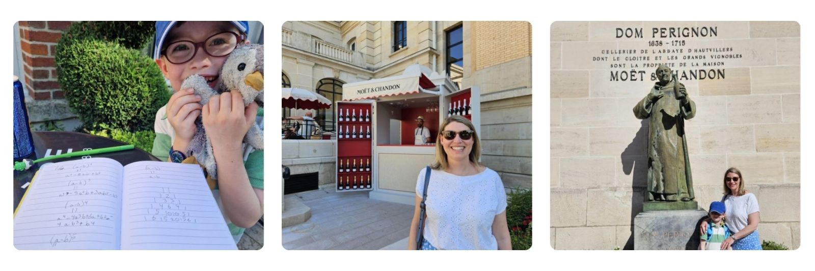 Photos of child doing maths, Moet & Chandon, Epernay, France