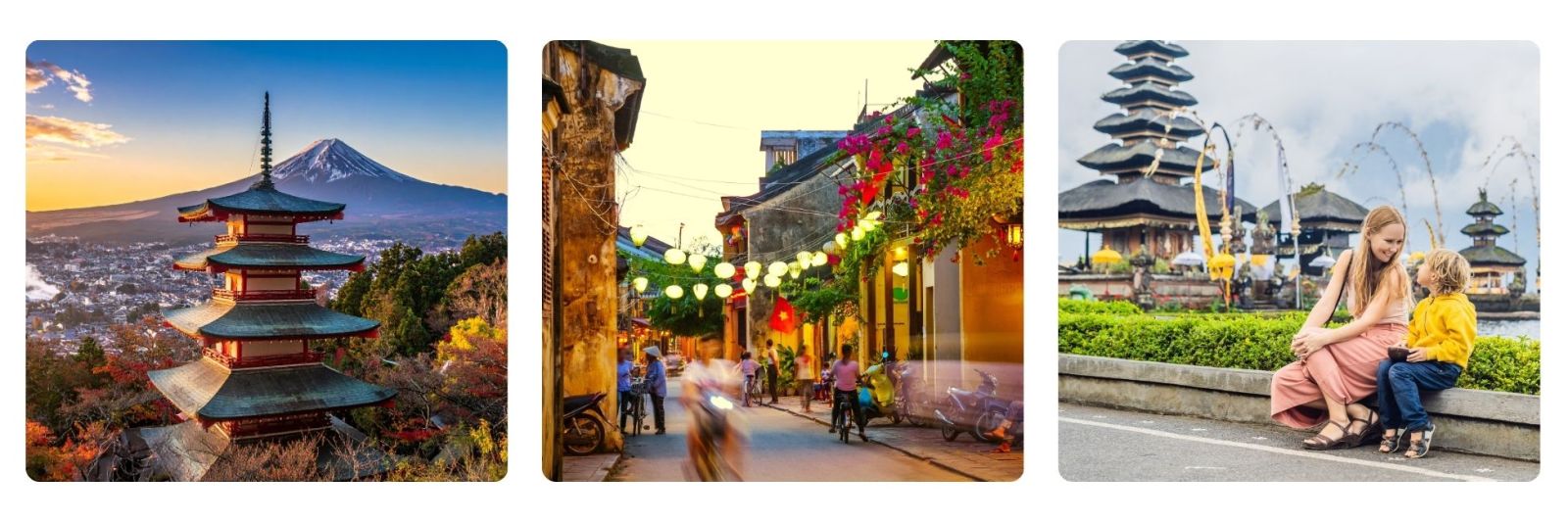 photos of Japan and Vietnam.