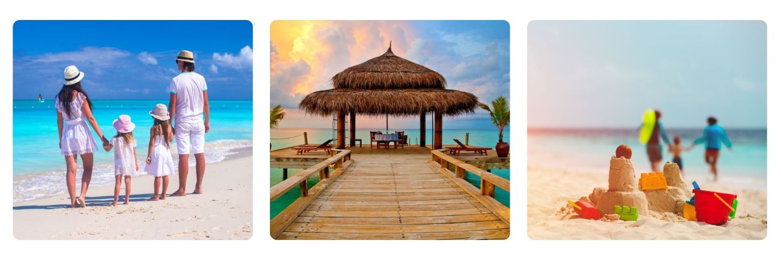 Families enjoying time on beaches in the Indian Ocean