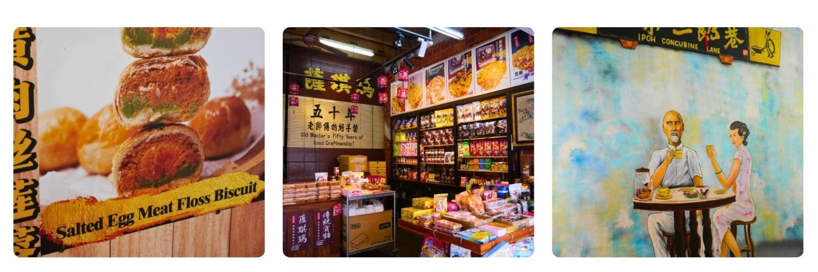 Images of Ipoh street art and shop