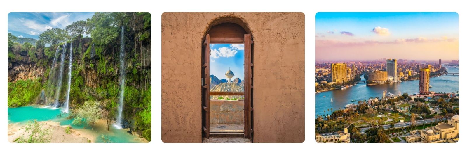 Photo of waterfall at a Wadi in Oman, Oman, the Nile in Egypt
