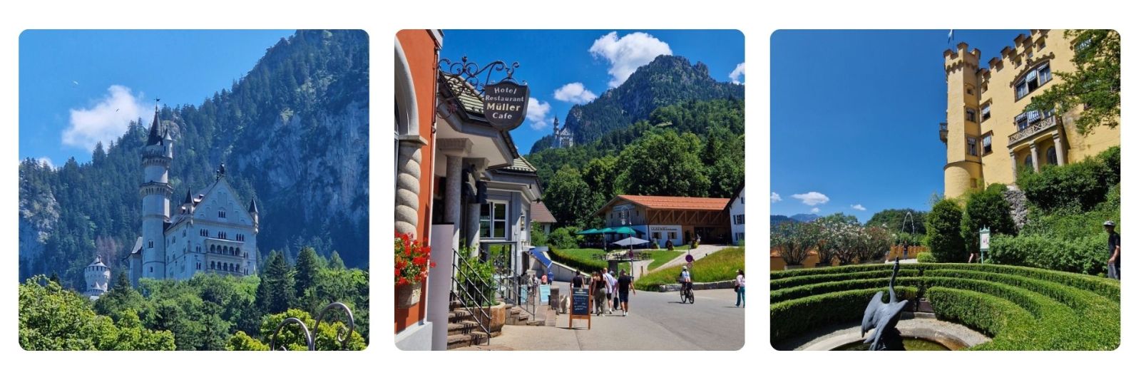 Photos of Neuschwanstein Castle and town