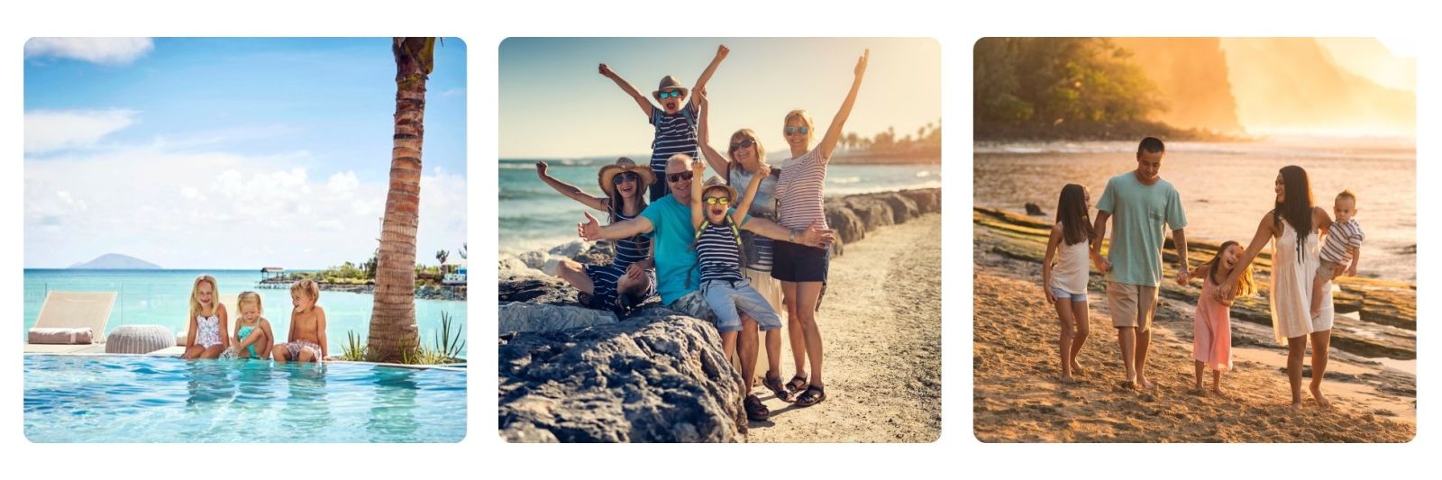 family holiday in Greece with grandparent and parents on the beach and by the pool.