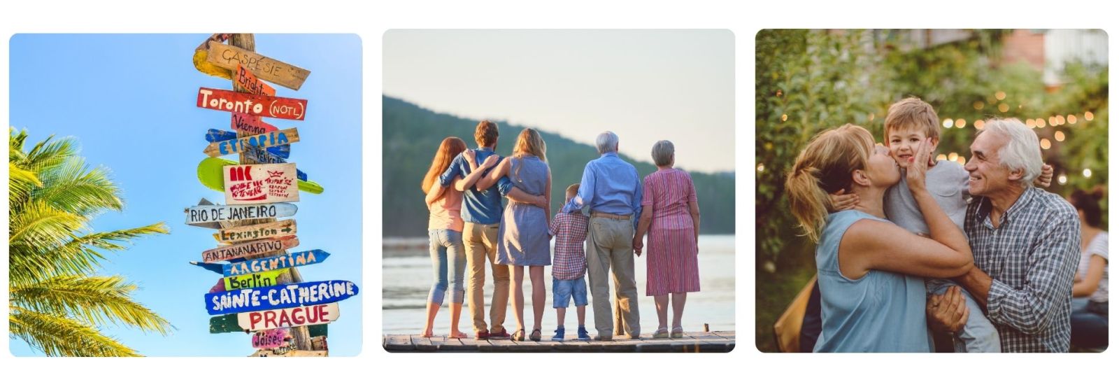 multigenerational family holiday in the Maldives with grandparents and children, child with grandparents on holiday in Italy